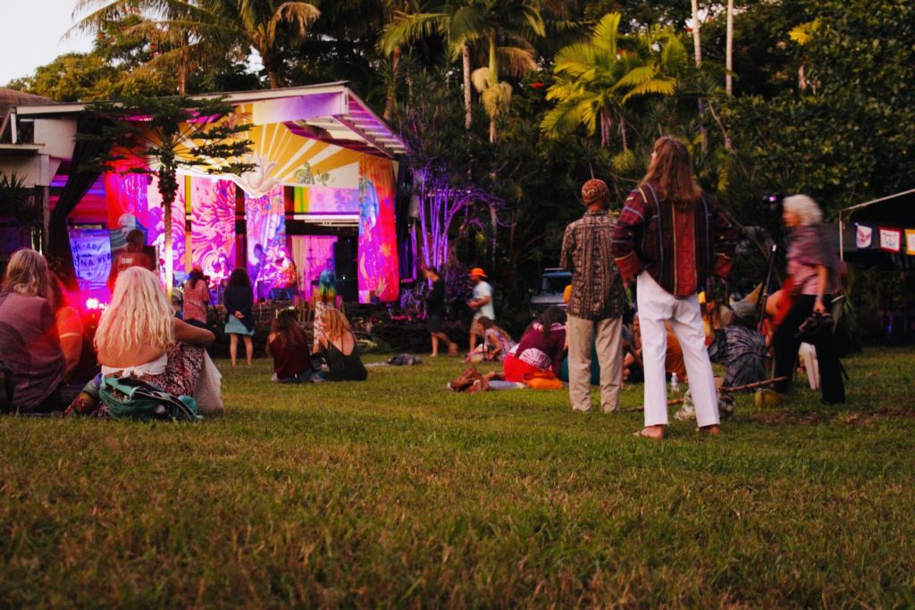 Music event at the grass field by the Lanai at Kalani